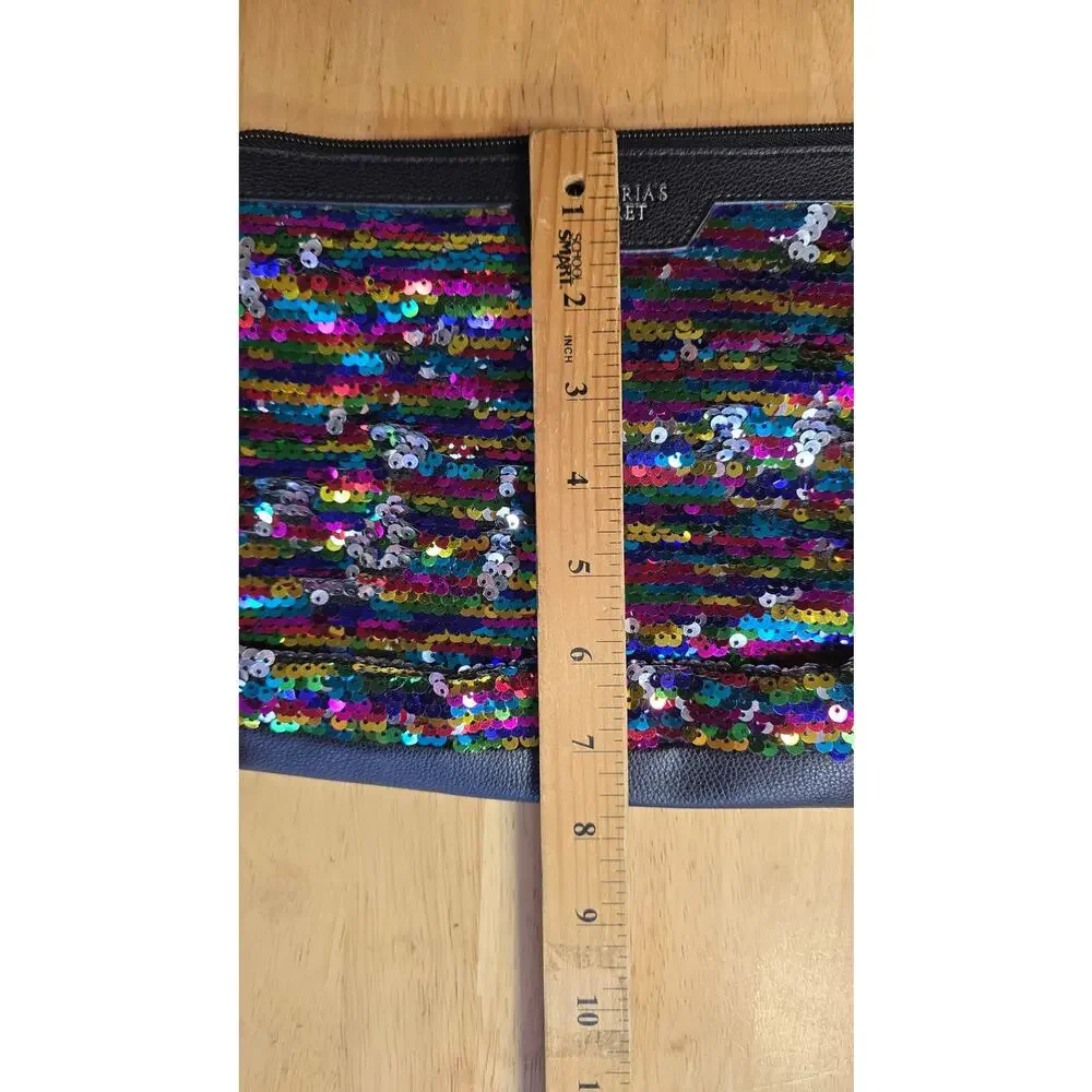 Y2k Style Sequin Rainbow Victiorias Secret Makeup Bag Coquette